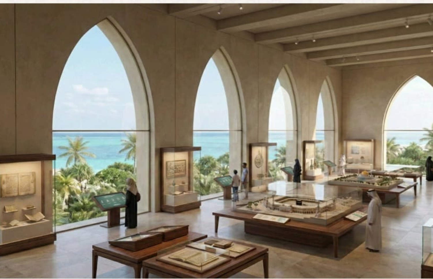 ހުޅުމާލެގައި ބިނާކުރާ ގްރޭންޑް މޮސްކް (ބޮޑު މިސްކިތް) ނިމޭއިރު ހުންނާނެ ގޮތުގެ ކުރެހުމެއް.-- ފޮޓޯ: އިސްލާމިކް މިނިސްޓްރީ