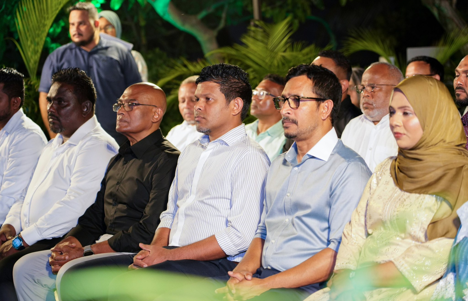 ޕީއެންސީގެ ރޭގެ ބައްދަލުވުމުގައި ނައިބު ރައީސް ހުސައިން މުހައްމަދު ލަތީފާއި އެ ޕާޓީގެ ކެމްޕެއިން މެނޭޖަރު ފަލާހާއި އެހެން ބައެއް ކެންޑިޑޭޓުން ބައިވެރިވެވަޑައިގަންނަވަނީ.