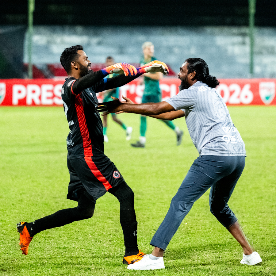 އޮޑި ސްޕޯޓްސް ކްލަބްގެ ކުޅުންތެރިން އުފާފާޅުކުރަނީ .-- ފޮޓޯ: ނިޝާން އަލީ | މިހާރު