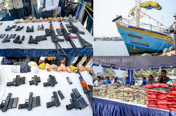 Lanka ge mas boat eggai 654 kilo drug aai gina adhadhegge hathiyaaru