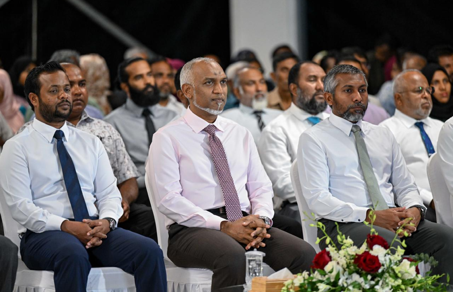 ވިލިމާލޭގައި އަޅާ 300 ފްލެޓުގެ ބިންގާ އެޅުމުގެ ރަސްމިއްޔާތު ރައީސް ޑރ. މުހައްމަދު މުއިއްޒު ޝަރަފުވެރިކޮށްދެއްވަނީ.-- ފޮޓޯ: ރައީސް އޮފީސް