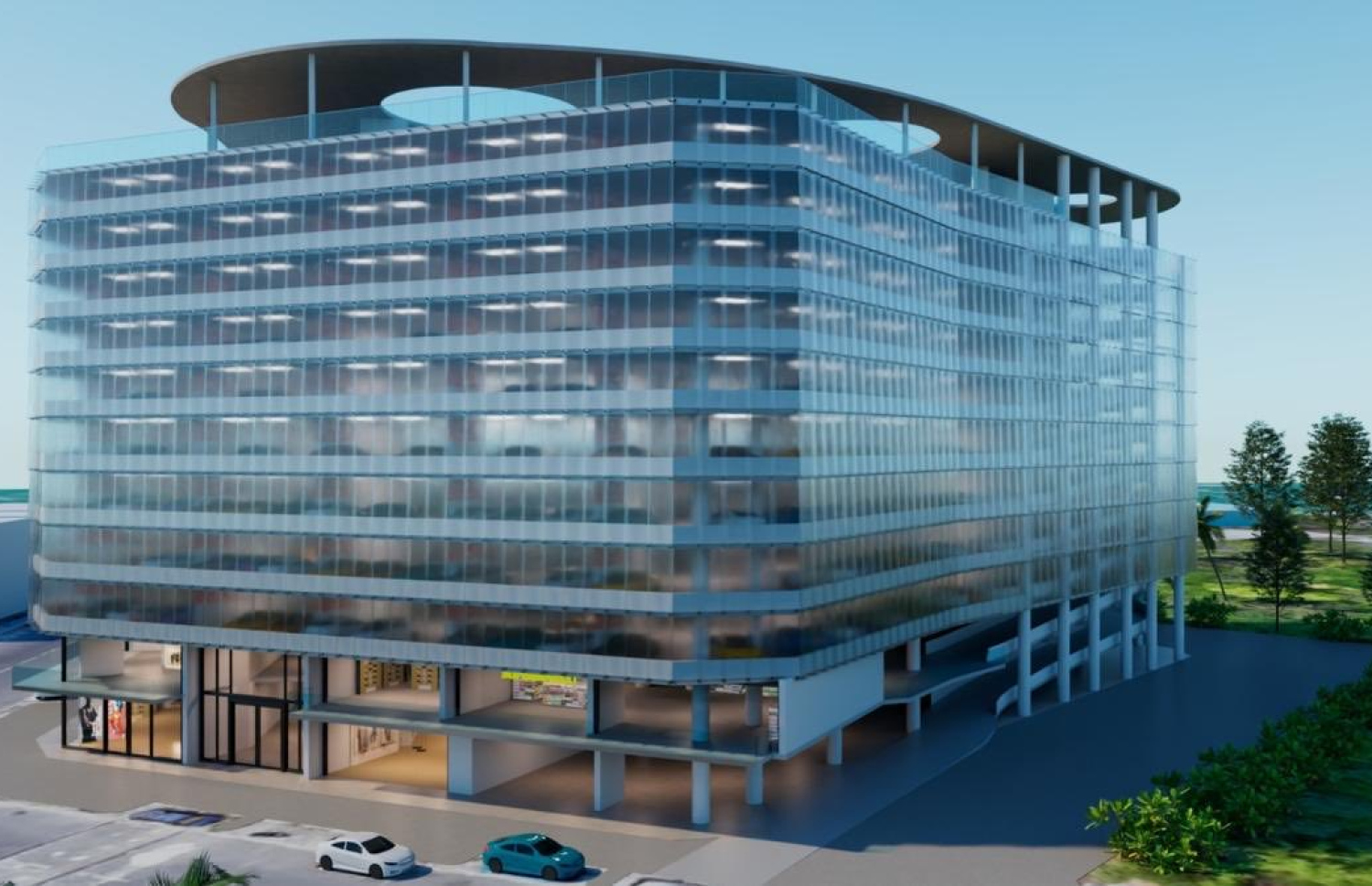 މިނިސްޓަރު އަމީން ޕޯސްޓުގައި ހުރި ޕާކިން ބިލްޑިންގް ތަކުގެ ކުރެހުމެއް.--