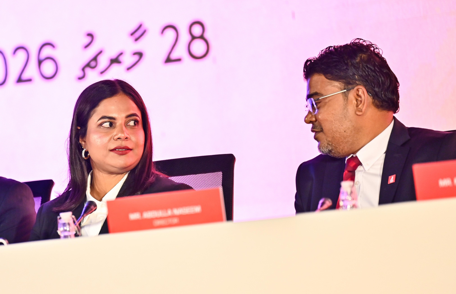 ބީއެމްއެލްގެ 43 ވަނަ އަހަރީ އާންމު ޖަލްސާގައި ބޯޑް މެމްބަރުން ބައިވެރިވަނީ --- މިހާރު ފޮޓޯ/ފަޔާޒް މޫސާ