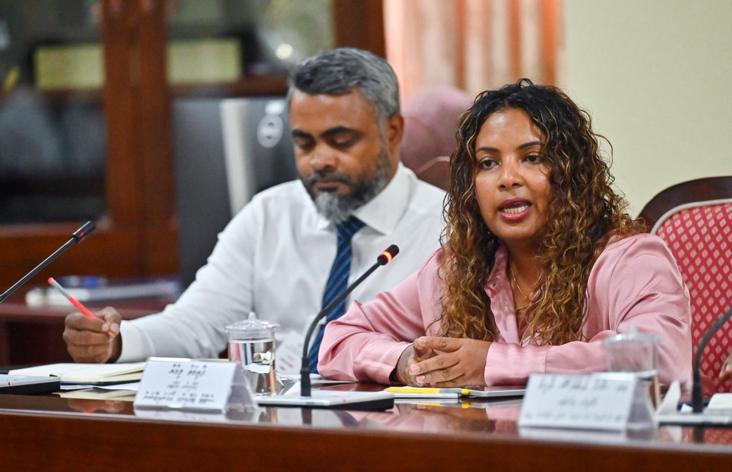 ބޭހުގެ މައްސަލައާ ގުޅިގެން މަޖިލީހުގެ މިއަދު ކޮމެޓީގައި އެސްޓީއޯގެ ޕްލޭނިން މެނޭޖަރު، ލިމްޔާ ވާހަކަދައްކަވަނީ- ފޮޓޯ: ފަޔާޒު މޫސާ/ މިހާރު