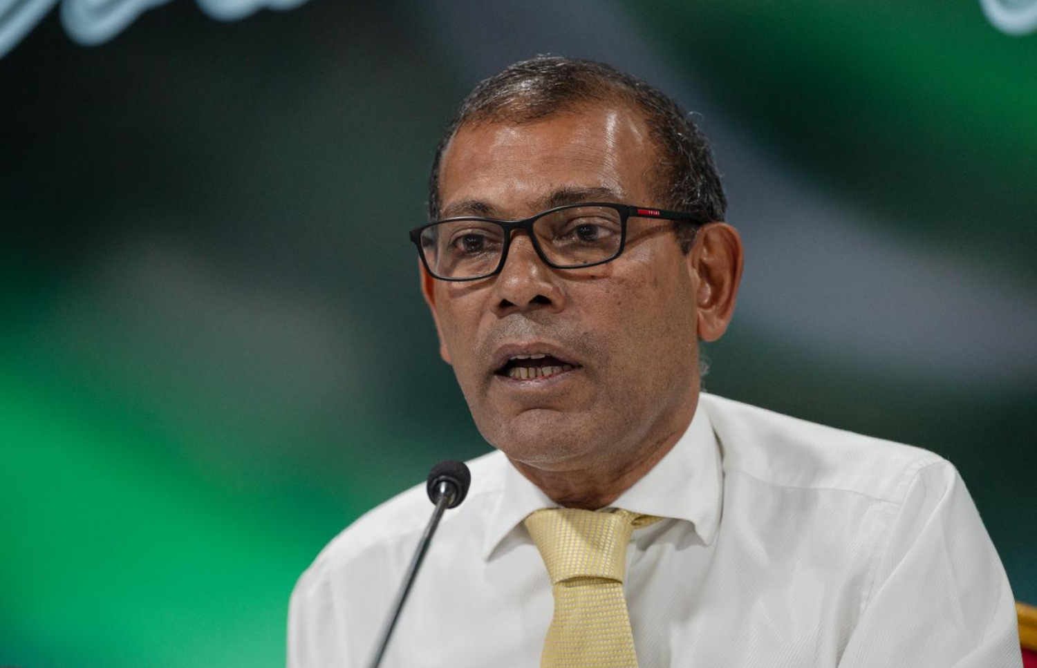 ނަޝީދު މިރޭގެ ޕްރެސް ކޮންފަރެންސްގައި ވާހަކަ ދައްކަވަނީ --- މިހާރު ފޮޓޯ/ފަޔާޒް މޫސާ