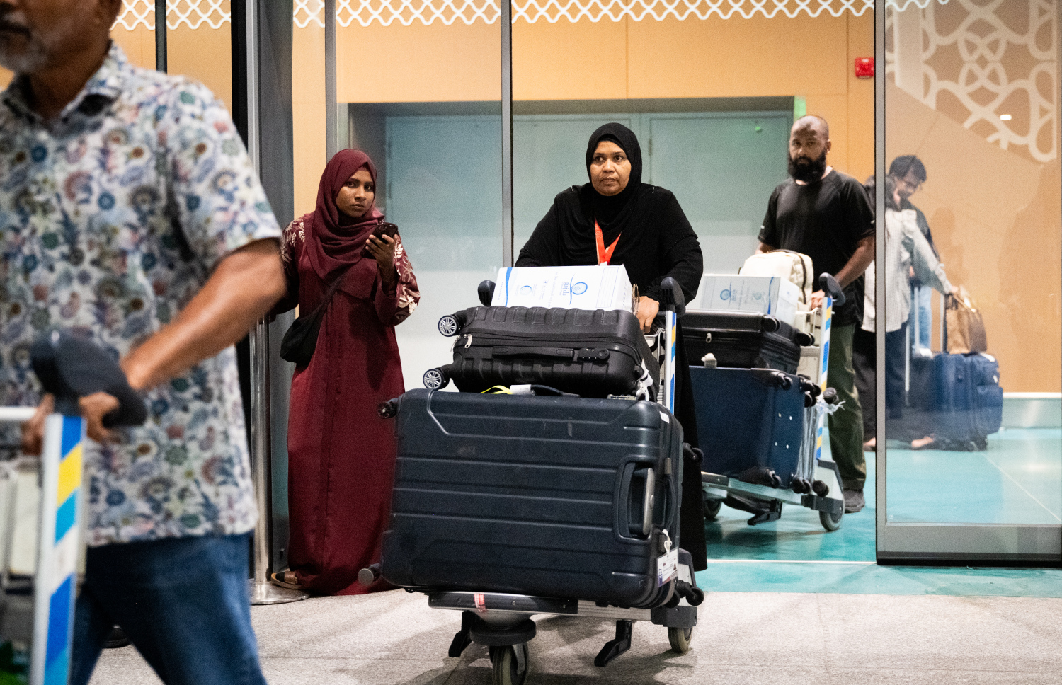 ރާއްޖެއިން މި އަހަރު ހައްޖަށް ދިޔަ މީހަކު އެނބުރި މިއަދު މާލެ އައުން.-- ފޮޓޯ: ނިޝާން އަލީ | މިހާރު