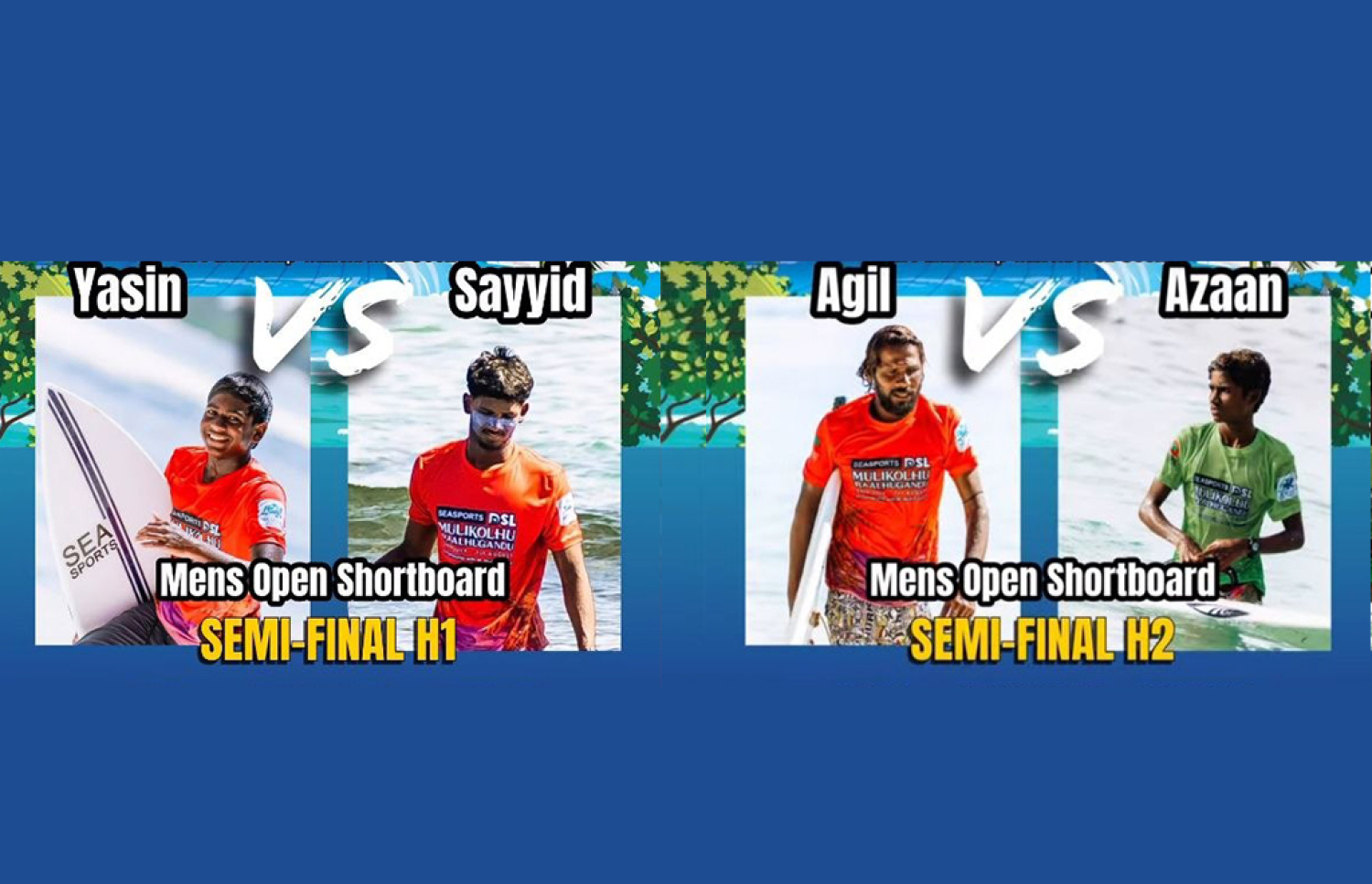 އޯޕަން ބައިގެ ސެމީ ފައިނަލް ހީޓުގައި ވާދަކުރާ ބައިވެރިން.-- ފޮޓޯ: އެމްއެސްއޭ