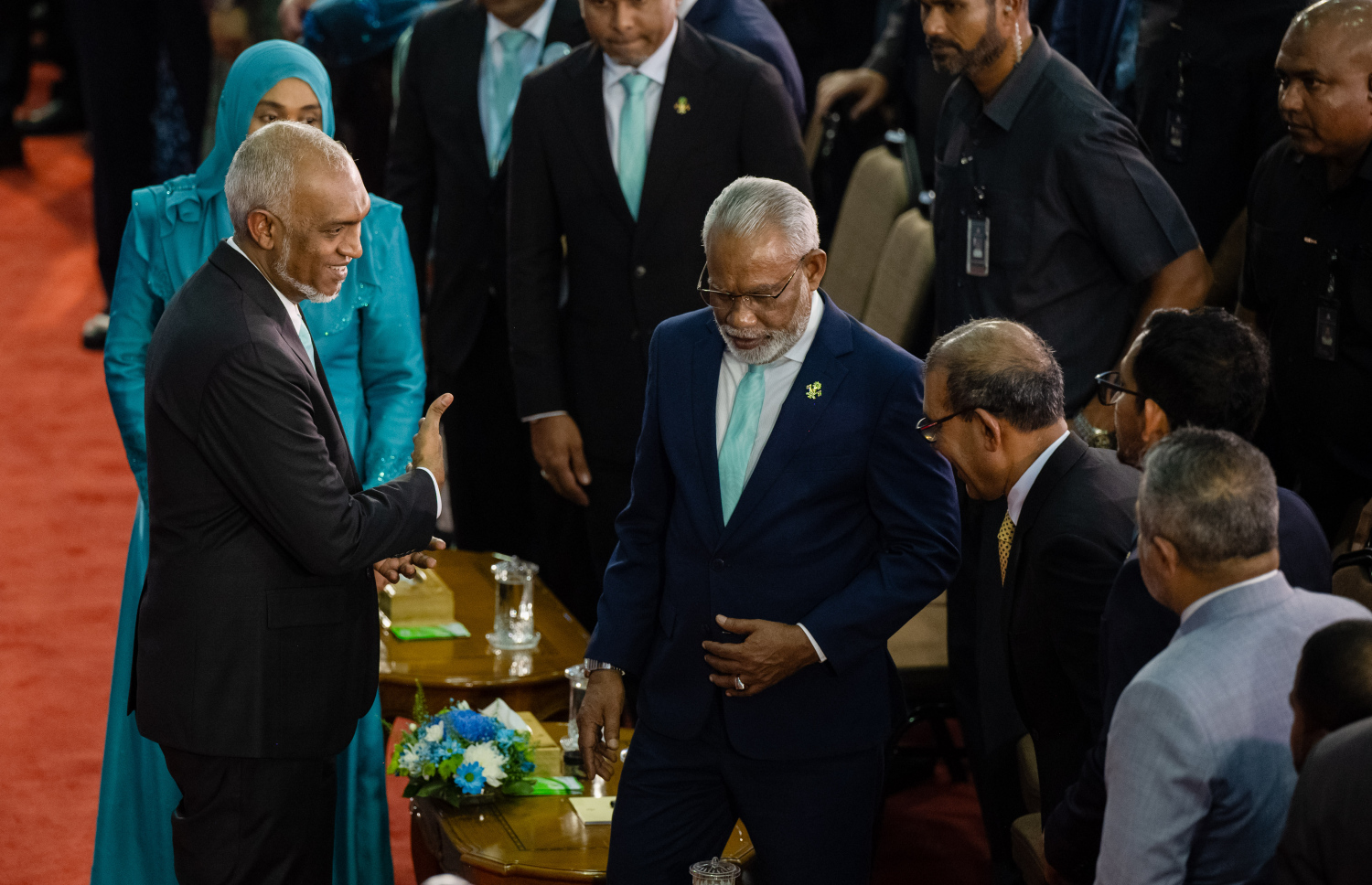 ޕީއެންސީގެ ކޮންގްރެސް ފެށުމުގެ ރަސްމިއްޔާތުގައި ޕާޓީގެ އިސްވެރިން ބައިވެރިގަންނަވަނީ   -- ފޮޓޯ: ފަޔާޒު މޫސާ | މިހާރު